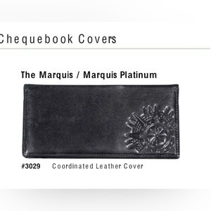 NWOT Black leather check-book cover / wallet